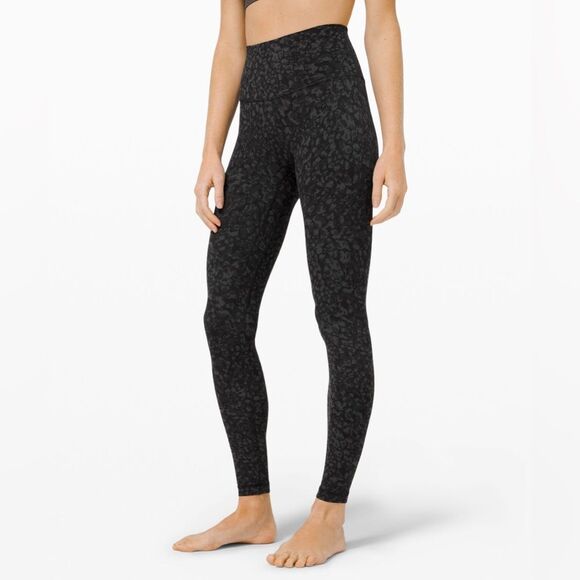 Lululemon Align High-Rise Crop 21” Size 4 Formation Leopard Deep Coal Multi - Picture 3 of 5